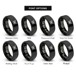 font options for inside engraving on black wing pair rings