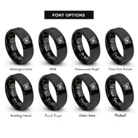 font options for inside engraving on black wing pair rings
