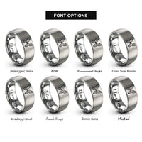 font options for inside engraving on gray wing pair rings