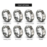font options for inside engraving on grey wing pair rings