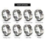 font options for inside engraving on gray wing pair rings