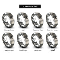 font options for inside engraving on silver wing pair rings