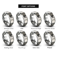 font options for inside engraving on gray wing pair rings