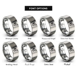 font options for inside engraving on gray wing pair rings