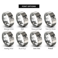 font options for inside engraving on gray wing pair rings