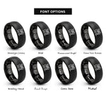 font options for inside engraving on black winged lion rings