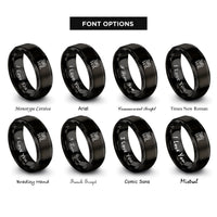 font options for inside engraving on black winged lion rings