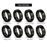 font options for inside engraving on black winged lion rings