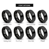 font options for inside engraving on black winged lion rings