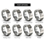 font options for inside engraving on grey winged shoe rings