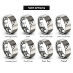 font options for inside engraving on grey wings running shoe rings