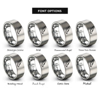 font options for inside engraving on grey wings running shoe rings