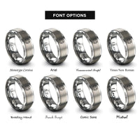 font options for inside engraving on grey winking face rings