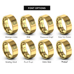 font options for inside engraving on gold winking waffle rings