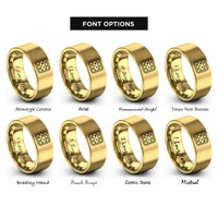 font options for inside engraving on gold winking waffle rings