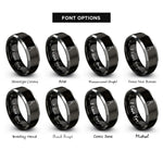 font options for inside engraving on black & grey wire strippers rings