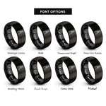 font options for inside engraving on black wire strippers rings