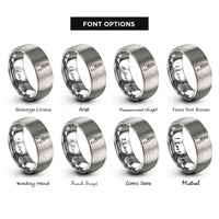 font options for inside engraving on grey wire strippers rings