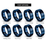 font options for inside engraving on blue wired controller rings