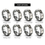 font options for inside engraving on gray wired controller rings
