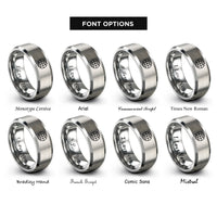 font options for inside engraving on gray wireframe globe rings