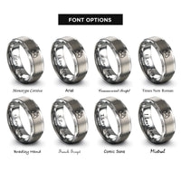 font options for inside engraving on grey wireless controller rings