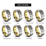 font options for inside engraving on gold & grey wisteria branch rings