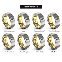 font options for inside engraving on gold & grey wisteria branch rings