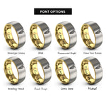 font options for inside engraving on gold & gray wisteria branch rings