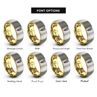 font options for inside engraving on gold & gray wisteria branch rings