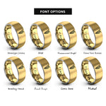 font options for inside engraving on gold & silver wisteria branch rings