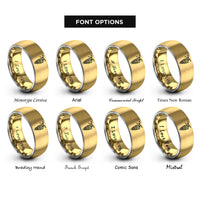 font options for inside engraving on gold & silver wisteria branch rings