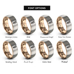 font options for inside engraving on rose gold & grey wisteria branch rings