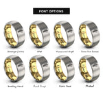 font options for inside engraving on gold & grey wisteria leaf rings