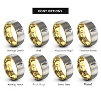 font options for inside engraving on gold & gray wisteria leaf rings