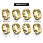 font options for inside engraving on gold & grey wisteria leaf rings