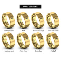 font options for inside engraving on gold wisteria leaf rings