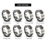 font options for inside engraving on silver wisteria leaf rings