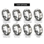 font options for inside engraving on grey wisteria leaf rings