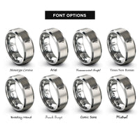 font options for inside engraving on grey wisteria leaf rings
