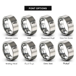 font options for inside engraving on gray wisteria leaf rings