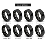 font options for inside engraving on black witch hat rings