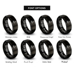 font options for inside engraving on black witch hat rings