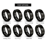 font options for inside engraving on black witch hat rings