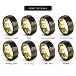 font options for inside engraving on gunmetal & gold witch hat rings