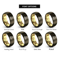 font options for inside engraving on gunmetal & gold witch hat rings