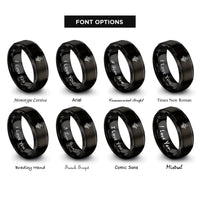 font options for inside engraving on black witch hat skull rings