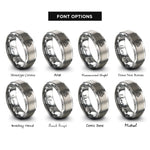 font options for inside engraving on silver witchs knot rings