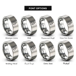 font options for inside engraving on silver witchs knot rings