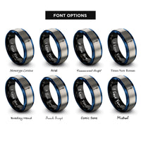 font options for inside engraving on black & blue & silver wizard staff crystal rings